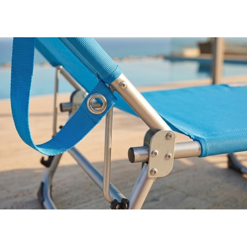 SUNO Folding Adjustable Lounger 56x190 cm Blue