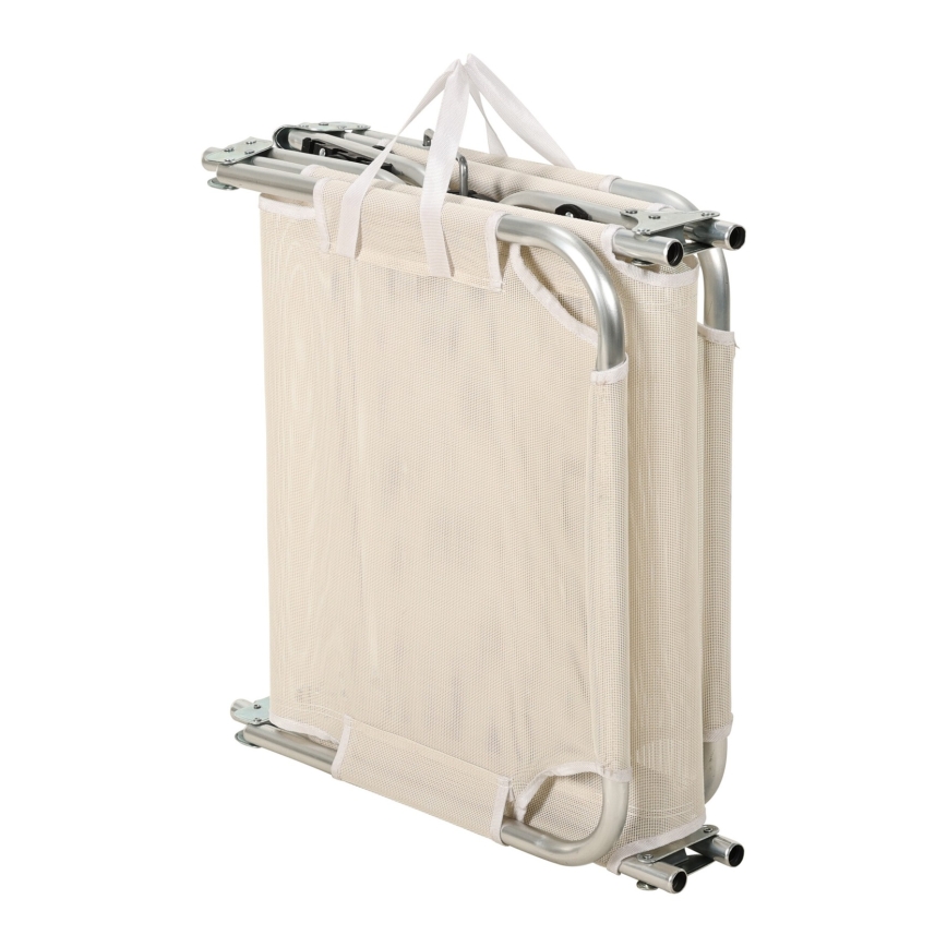 SUNO Folding Adjustable Sun Lounger 56x190 cm Cream