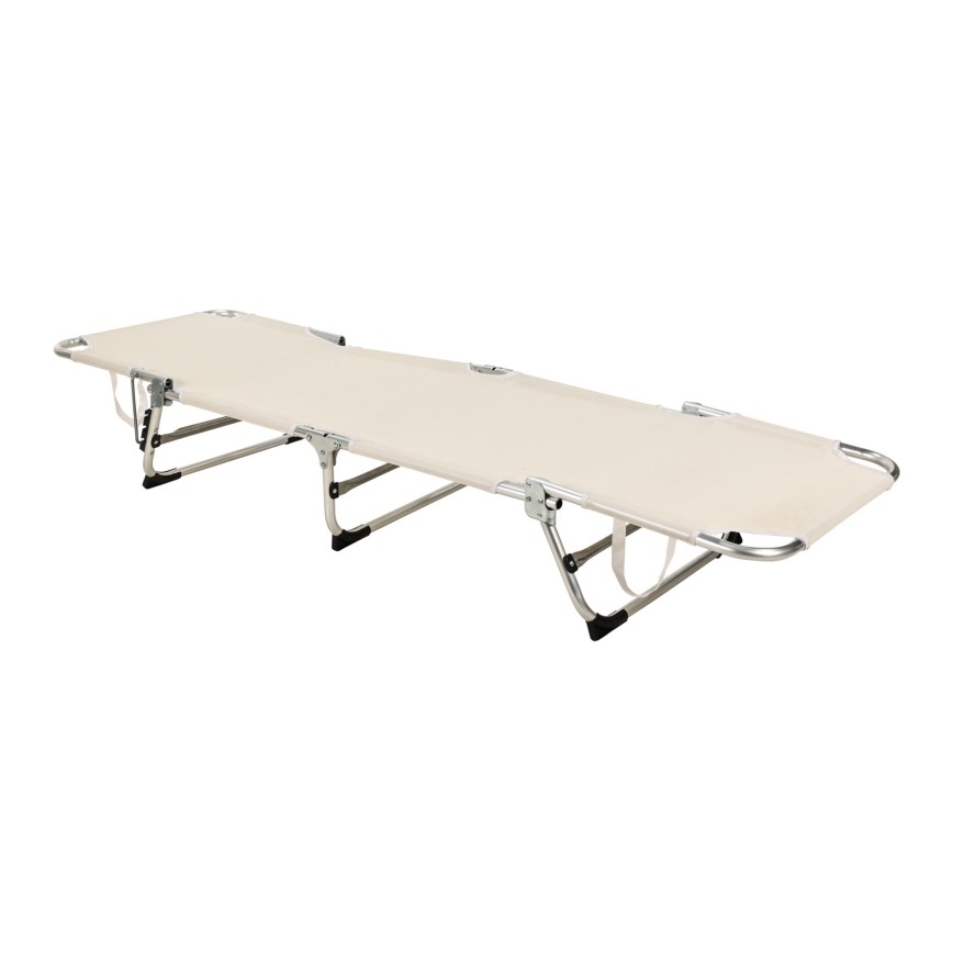 SUNO Folding Adjustable Sun Lounger 56x190 cm Cream