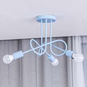 Surface-mounted ceiling light OXFORD 3xE27/15W/230V blue