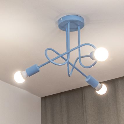 Surface-mounted ceiling light OXFORD 3xE27/15W/230V blue