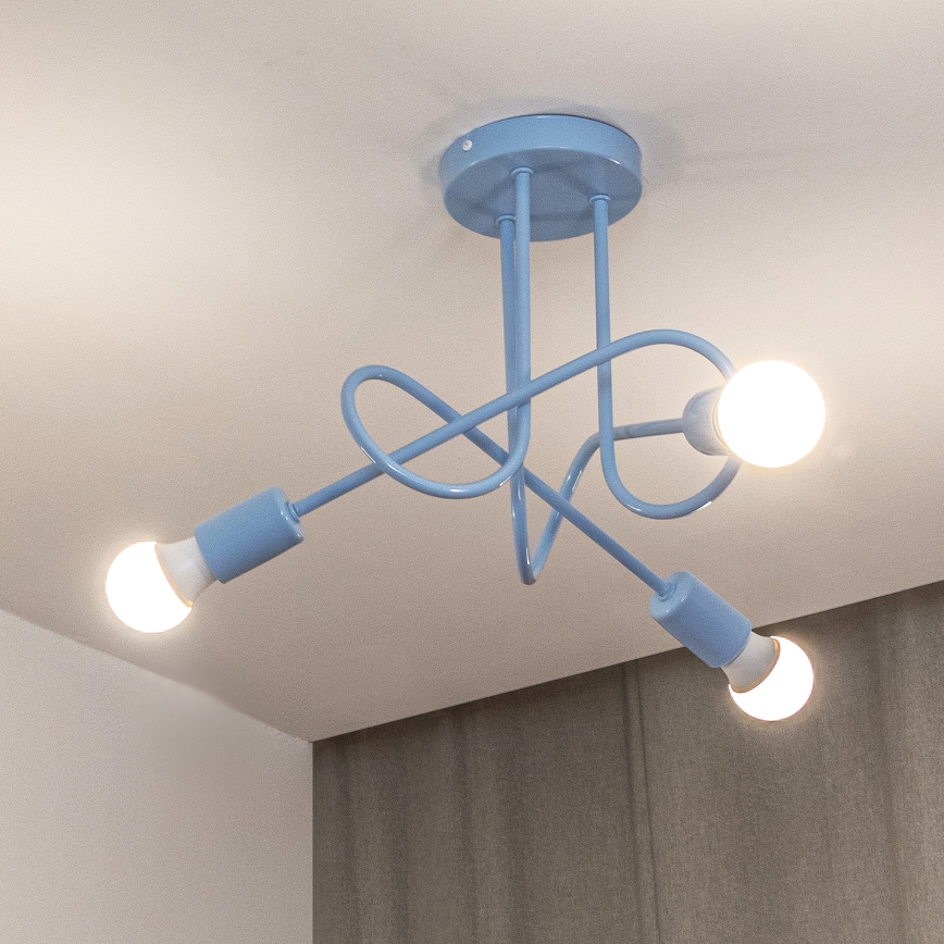 Surface-mounted ceiling light OXFORD 3xE27/15W/230V blue