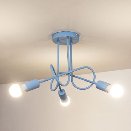 Surface-mounted ceiling light OXFORD 3xE27/15W/230V blue