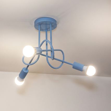 Surface-mounted ceiling light OXFORD 3xE27/15W/230V blue