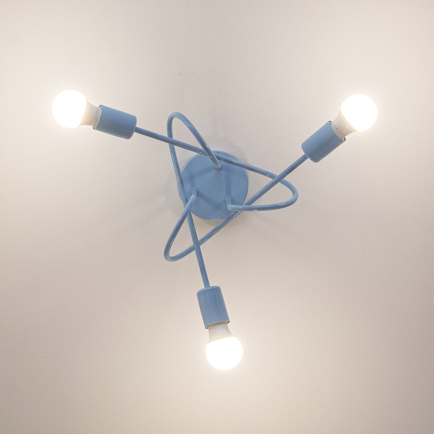 Surface-mounted ceiling light OXFORD 3xE27/15W/230V blue