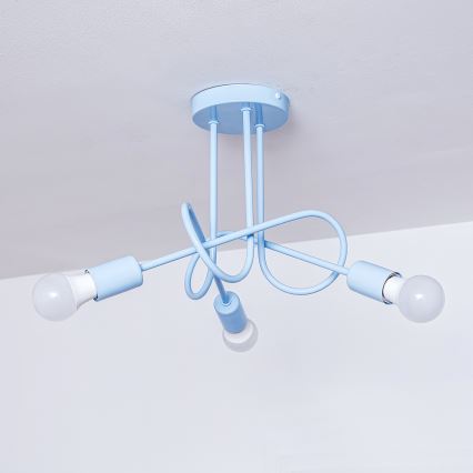 Surface-mounted ceiling light OXFORD 3xE27/15W/230V blue