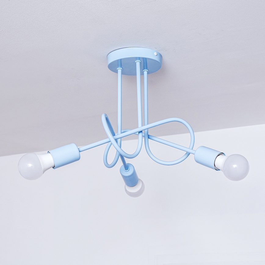 Surface-mounted ceiling light OXFORD 3xE27/15W/230V blue