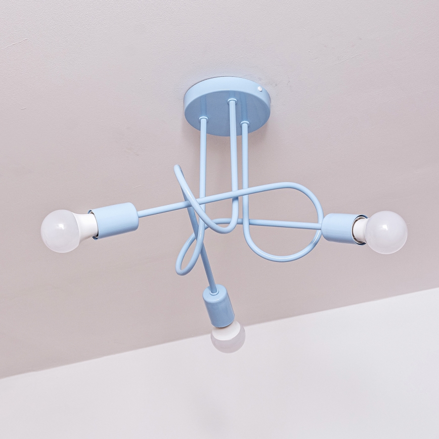 Surface-mounted ceiling light OXFORD 3xE27/15W/230V blue