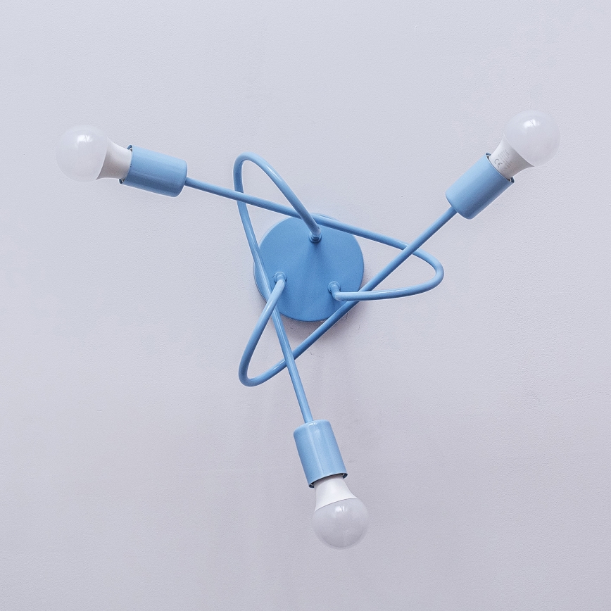Surface-mounted ceiling light OXFORD 3xE27/15W/230V blue