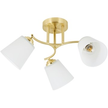 Surface-mounted ceiling light PAFOS 3xE27/15W/230V gold