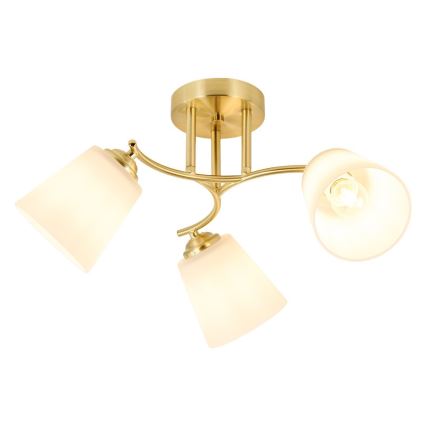 Surface-mounted ceiling light PAFOS 3xE27/15W/230V gold