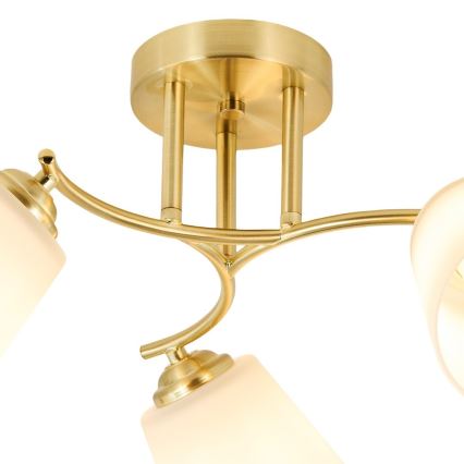 Surface-mounted ceiling light PAFOS 3xE27/15W/230V gold