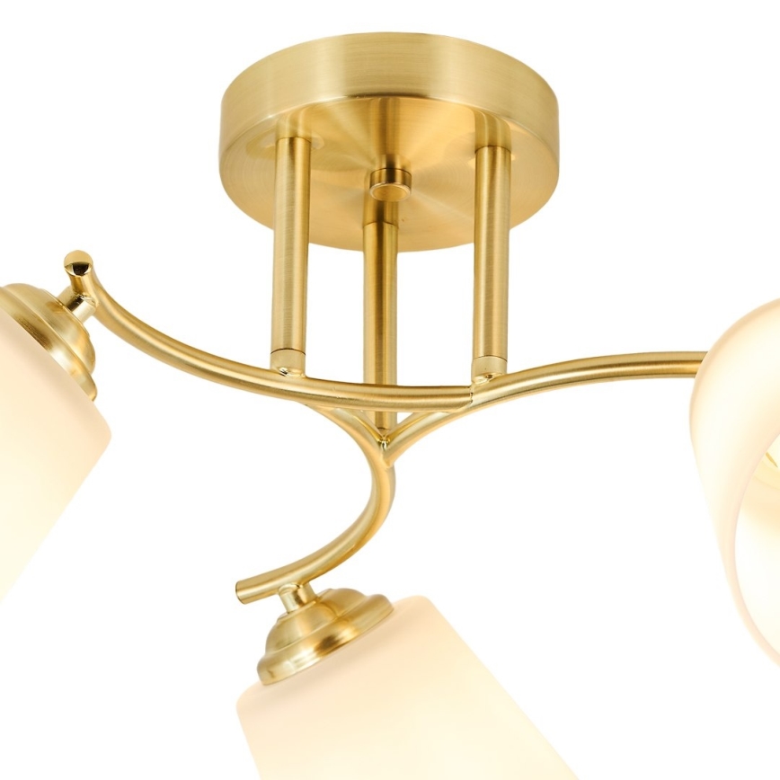 Surface-mounted ceiling light PAFOS 3xE27/15W/230V gold