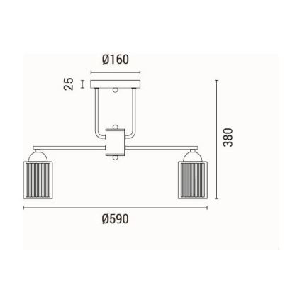 Surface-mounted chandelier 3xE27/60W/230V