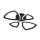 Surface-mounted chandelier 4xLED/22W/230V black