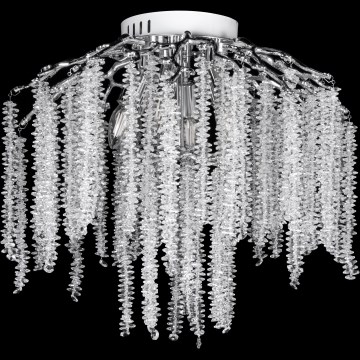 Surface-mounted chandelier 6xE14/60W/230V + 3xLED/3W d. 54 cm shiny chrome