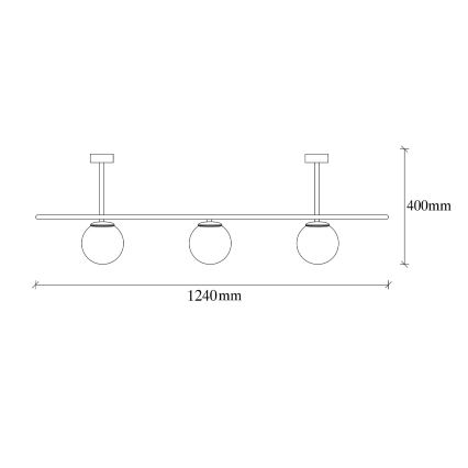 Surface-mounted chandelier ABAKUS 4xE27/40W/230V