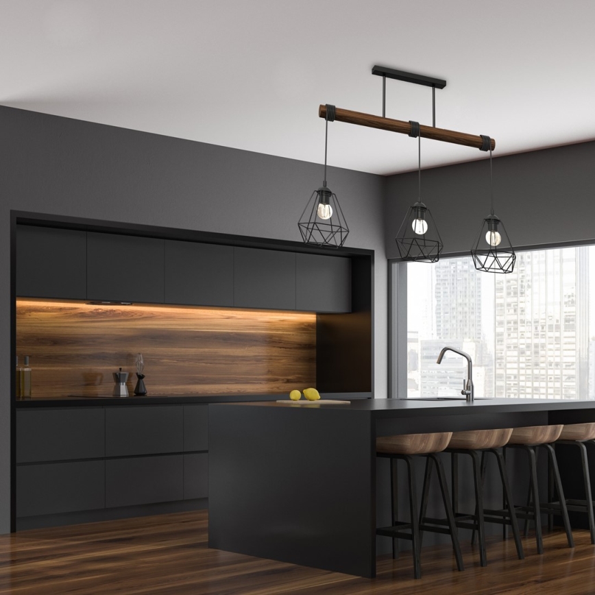 Surface-mounted chandelier ACERO 3xE27/60W/230V