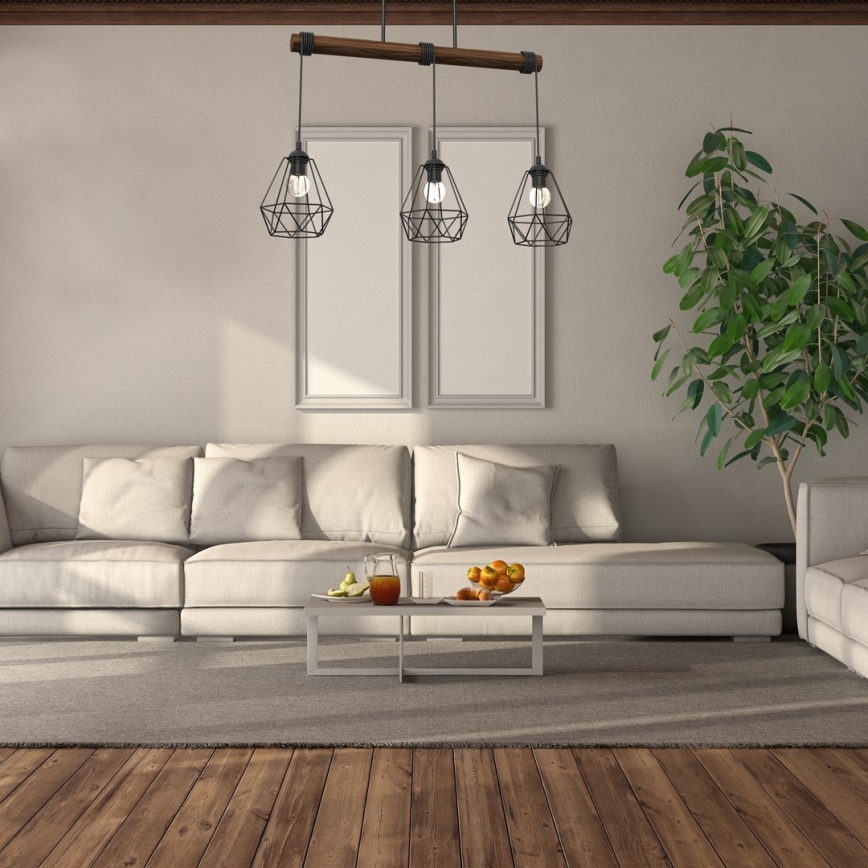 Surface-mounted chandelier ACERO 3xE27/60W/230V