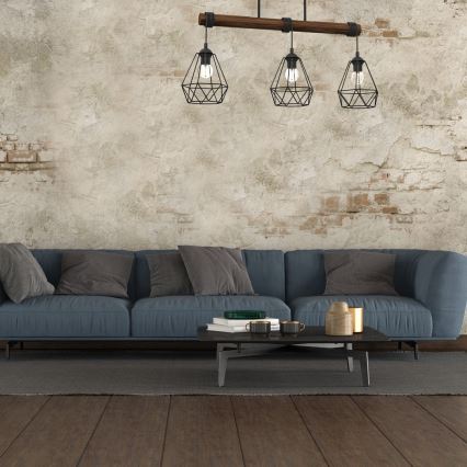 Surface-mounted chandelier ACERO 3xE27/60W/230V