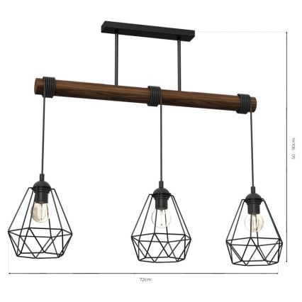 Surface-mounted chandelier ACERO 3xE27/60W/230V