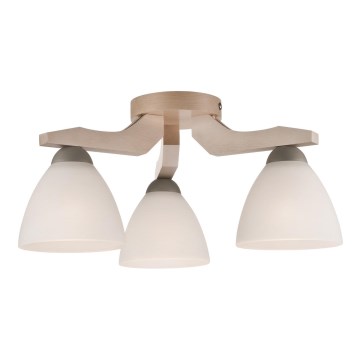Surface-mounted chandelier ADRIANO 3xE27/60W/230V beech - FSC certified
