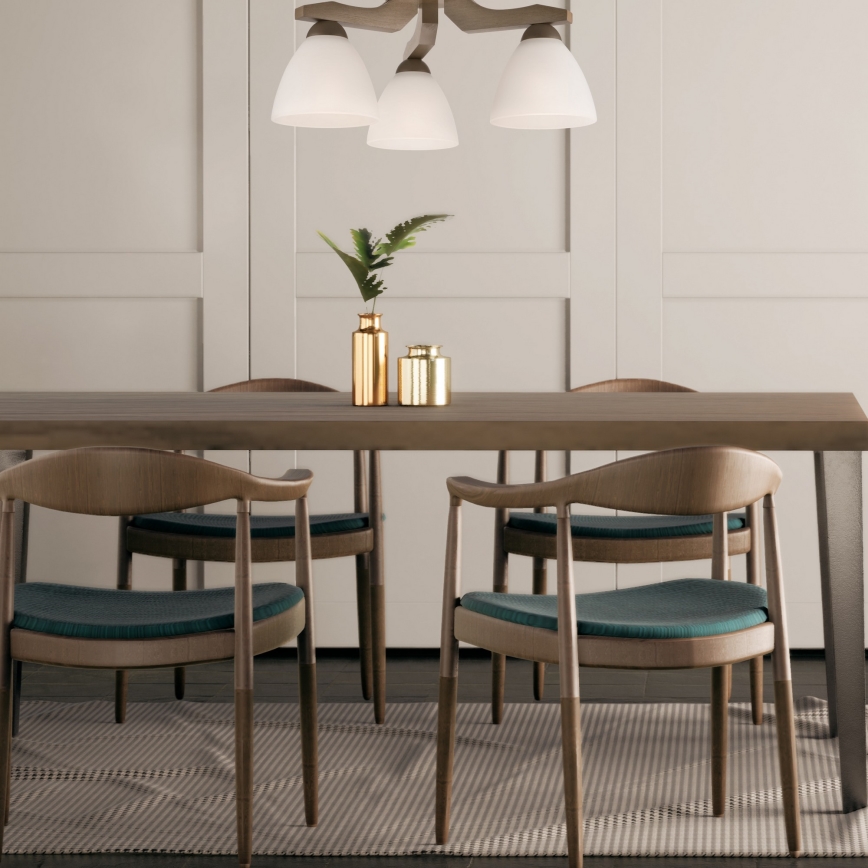Surface-mounted chandelier ADRIANO 3xE27/60W/230V beech - FSC certified