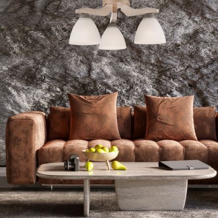 Surface-mounted chandelier ADRIANO 3xE27/60W/230V beech - FSC certified
