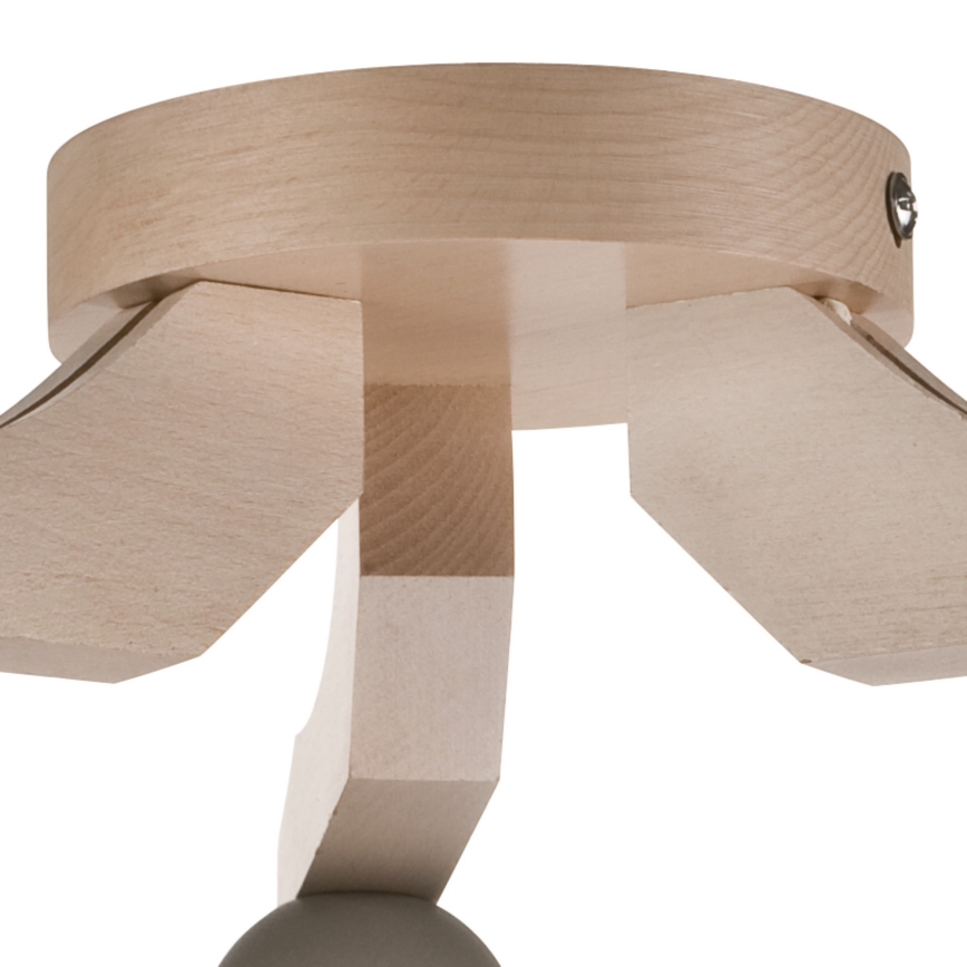 Surface-mounted chandelier ADRIANO 3xE27/60W/230V beech - FSC certified