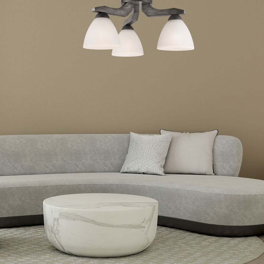 Surface-mounted chandelier ADRIANO 3xE27/60W/230V beech
