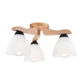 Surface-mounted chandelier ADRIANO 3xE27/60W/230V oak