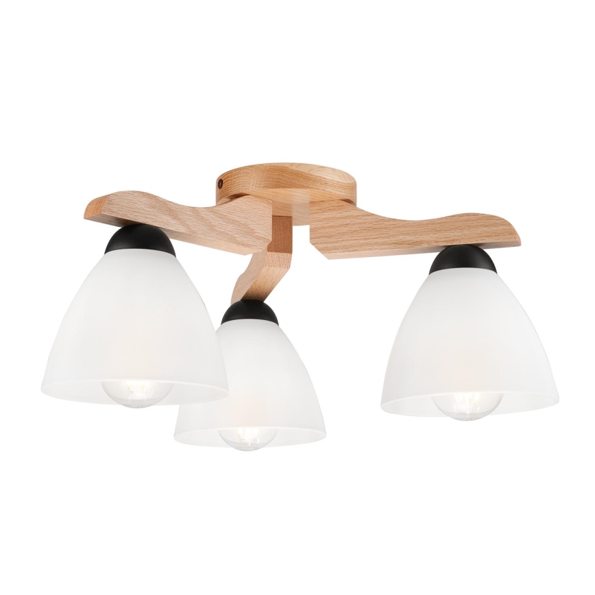 Surface-mounted chandelier ADRIANO 3xE27/60W/230V oak