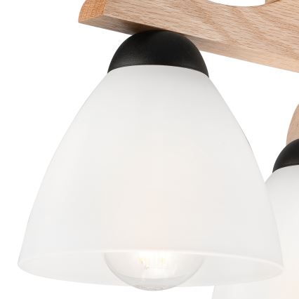 Surface-mounted chandelier ADRIANO 3xE27/60W/230V oak
