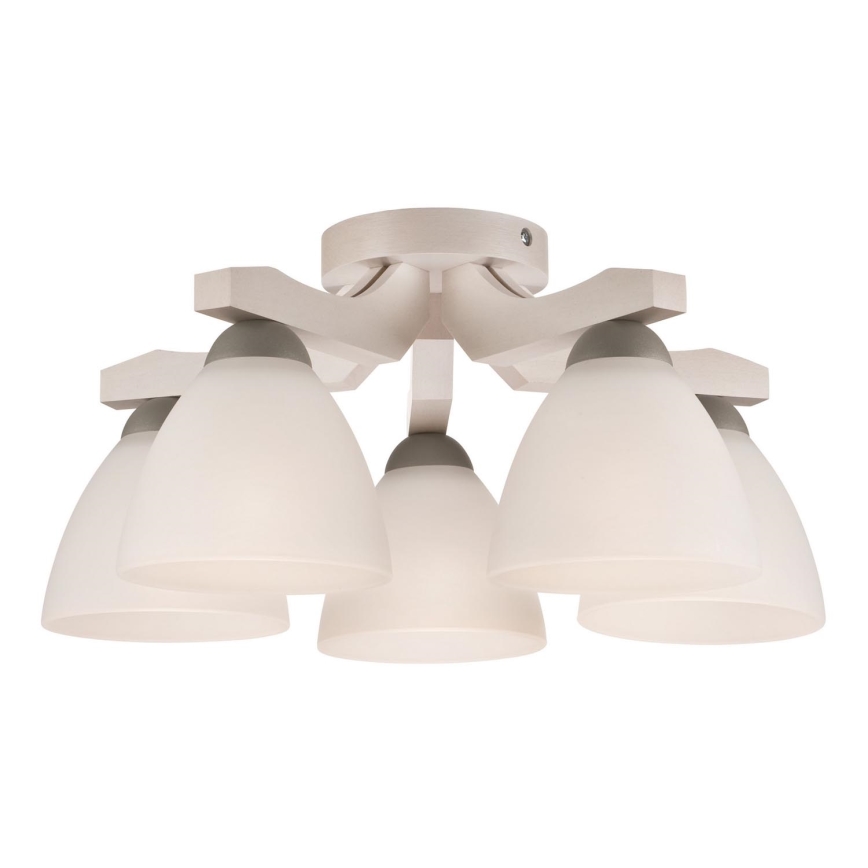 Surface-mounted chandelier ADRIANO 5xE27/60W/230V beech - FSC certified