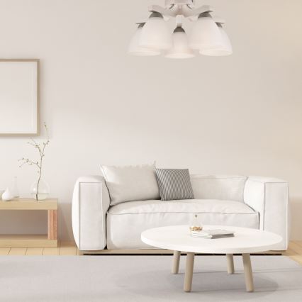 Surface-mounted chandelier ADRIANO 5xE27/60W/230V beech - FSC certified