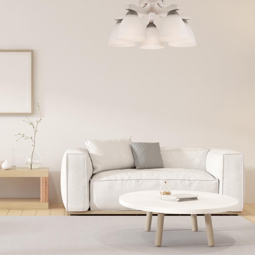 Surface-mounted chandelier ADRIANO 5xE27/60W/230V beech - FSC certified