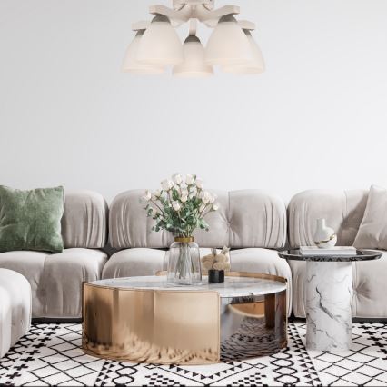 Surface-mounted chandelier ADRIANO 5xE27/60W/230V beech - FSC certified