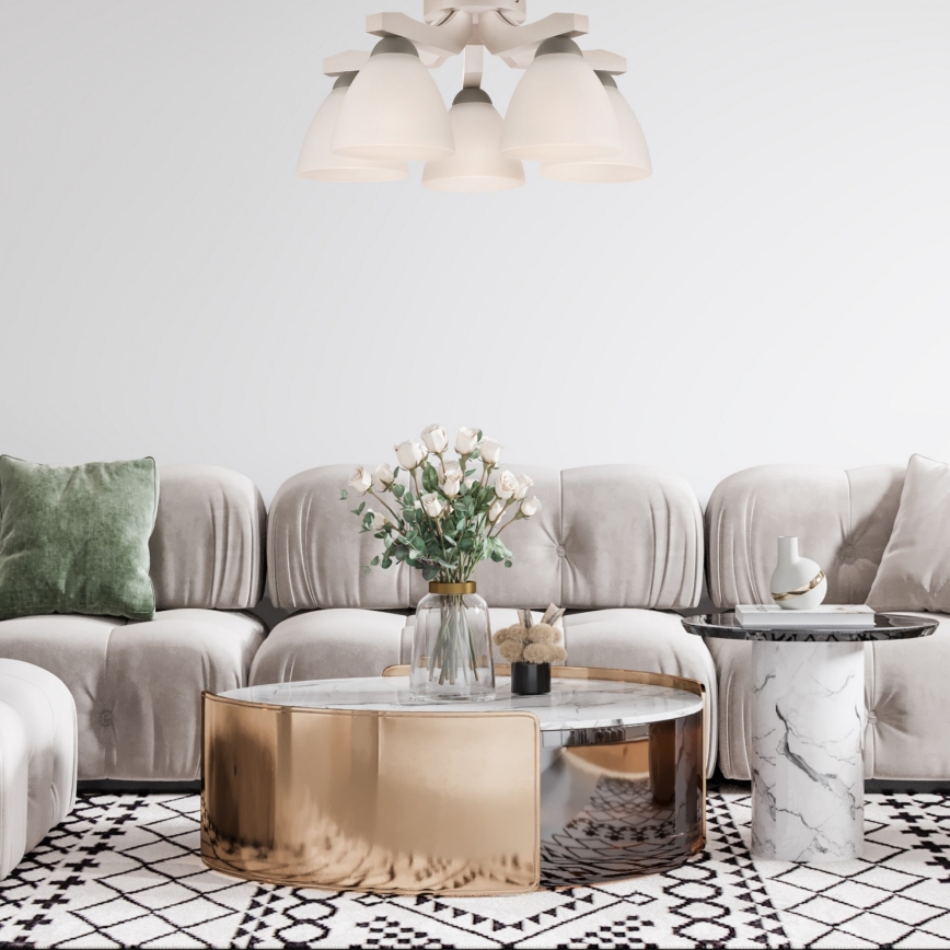 Surface-mounted chandelier ADRIANO 5xE27/60W/230V beech - FSC certified