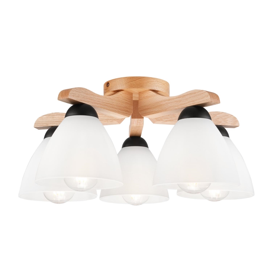 Surface-mounted chandelier ADRIANO 5xE27/60W/230V oak