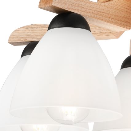 Surface-mounted chandelier ADRIANO 5xE27/60W/230V oak