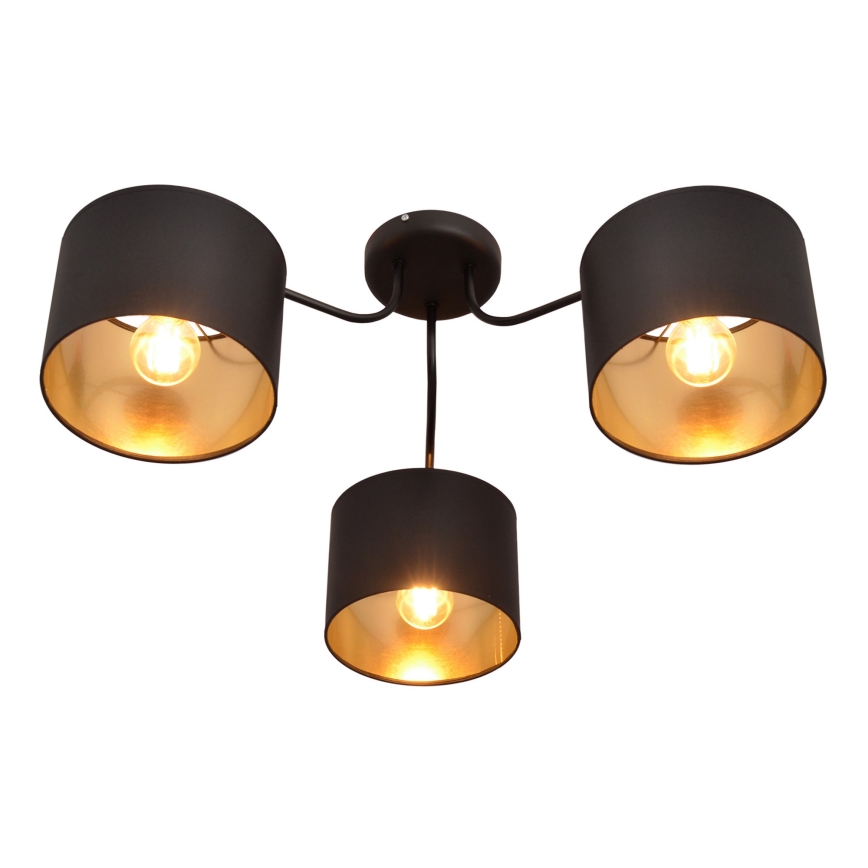 Surface-mounted chandelier ALBA 3xE27/15W/230V black/gold