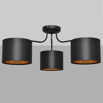 Surface-mounted chandelier ALBA 3xE27/15W/230V black/gold