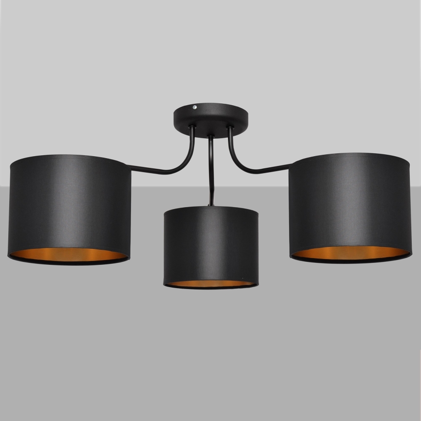 Surface-mounted chandelier ALBA 3xE27/15W/230V black/gold