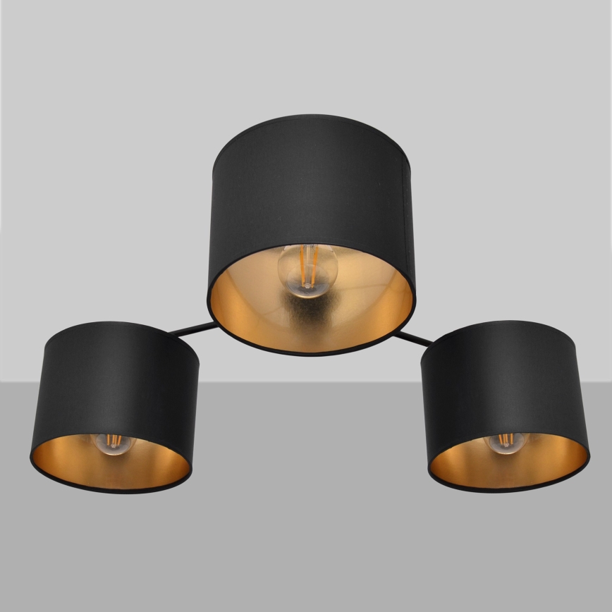 Surface-mounted chandelier ALBA 3xE27/15W/230V black/gold