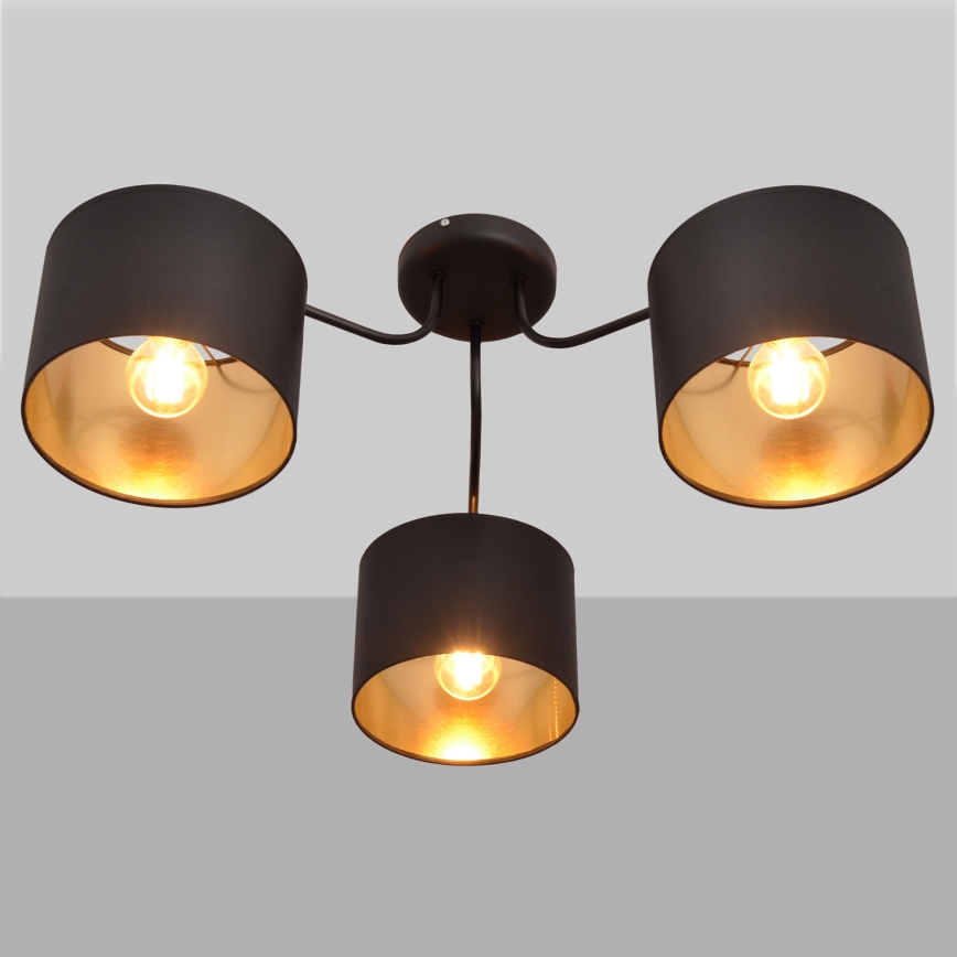 Surface-mounted chandelier ALBA 3xE27/15W/230V black/gold