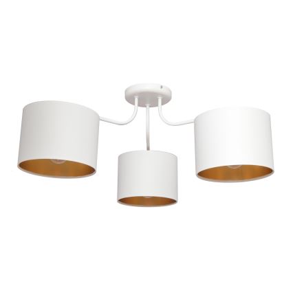 Surface-mounted chandelier ALBA 3xE27/15W/230V white/gold
