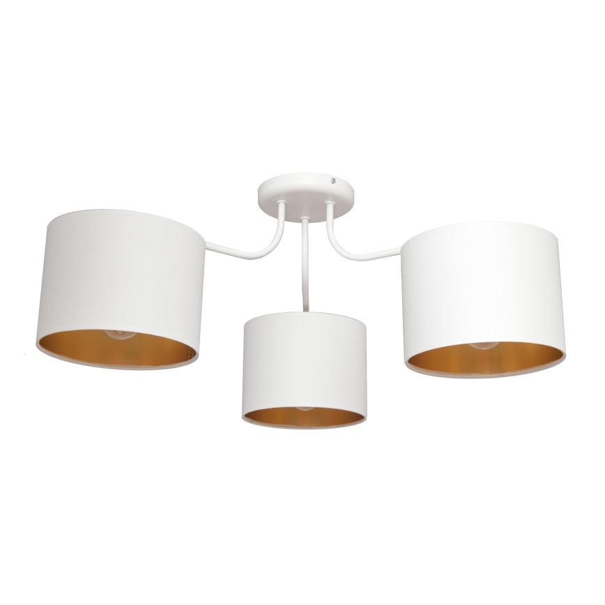 Surface-mounted chandelier ALBA 3xE27/15W/230V white/gold