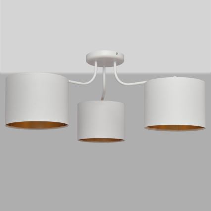 Surface-mounted chandelier ALBA 3xE27/15W/230V white/gold