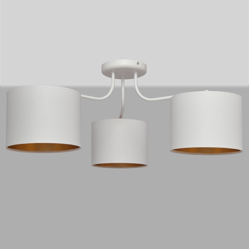 Surface-mounted chandelier ALBA 3xE27/15W/230V white/gold