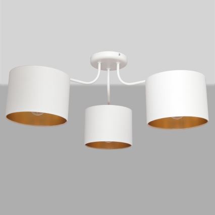 Surface-mounted chandelier ALBA 3xE27/15W/230V white/gold